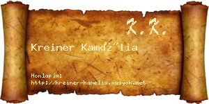 Kreiner Kamélia névjegykártya